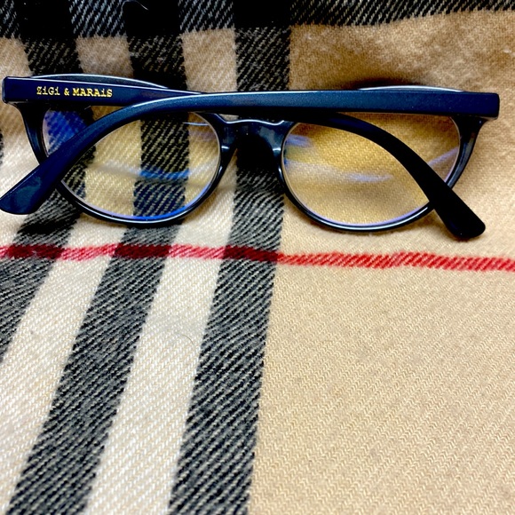 Gray Metallic Paint CatEyeFramesBlue LightBlockClearLensesEyeglasses NeverUsed - Picture 2 of 12